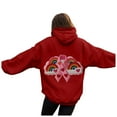 thumbnail image 1 of GEWSEY Women Cancer Hoodies Funny Ribbon Graphic Pullover Sweatshirts Long Sleeve Cancer Survivor Gifts Sweatshirt (Red, XL), 1 of 5