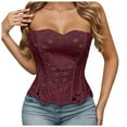 thumbnail image 1 of GEWSEY Women Corset Vintage Floral Printed Graphic Bustier Shapewear Lingerie Elegant Sleeveless Brocade Corset Tops (, XL), 1 of 4