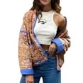 thumbnail image 1 of GEWSEY Women Floral Quilted Puffer Jacket Cropped Lightweight Patchwork Vintage Padded Short Coat Outerwear (Yellow, M), 1 of 4