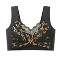 thumbnail image 1 of GEWSEY Women Floral Secrets Comfort Rose Bra,Front Closure Lace Comfy No Wire Bras,Plus Size Rose Push-up Bra Black, 3XL, 1 of 5
