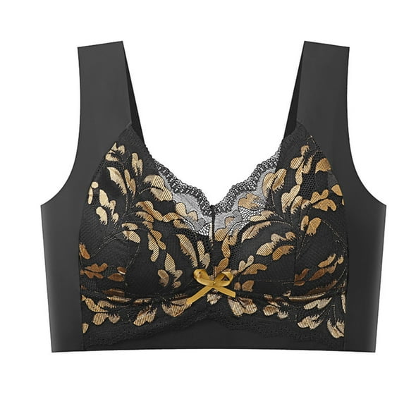GEWSEY Bra,Senobra - Versatile Comfy Lift & Flex Wireless Bra Black, XL