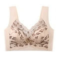 thumbnail image 1 of GEWSEY Women Floral Secrets Comfort Rose Bra,Front Closure Lace Comfy No Wire Bras,Plus Size Rose Push-up Bra Pink, L, 1 of 8