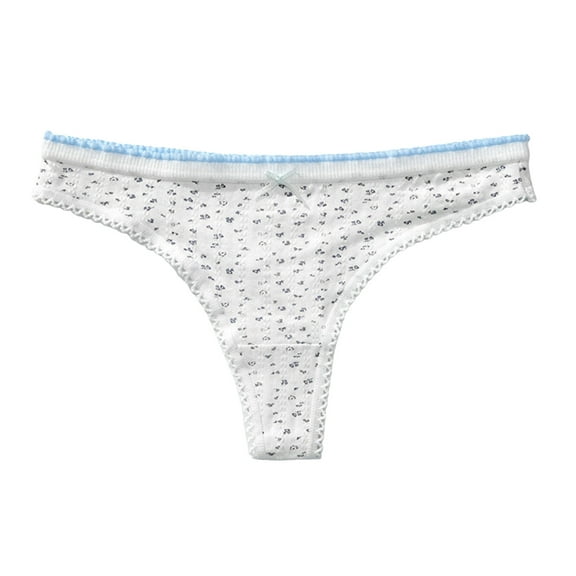 GEWSEY Women G-String Edge Thong Sexy Cotton Panties Ladies Soft Lingerie Solid Low Rise Underwear (Light Purple, M)