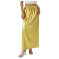 thumbnail image 1 of GEWSEY Women Half Slip Soft Satin Half Slip Lace Long Underskirt Half Slips for Under Dresses White/Black/Beige S-XXL (Yellow, L), 1 of 9