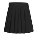 thumbnail image 1 of GEWSEY Women High-Waisted Pleated Mini Skirts Girls Skater Tennis School Skirt (Black, S), 1 of 2