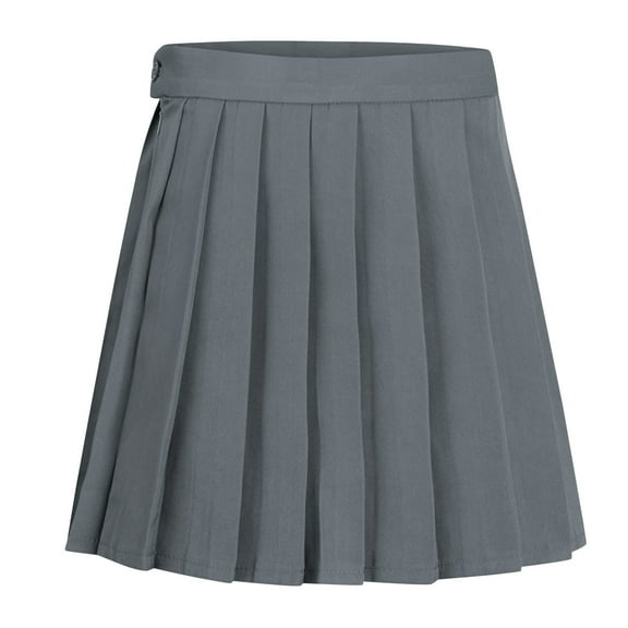 GEWSEY Women High-Waisted Pleated Mini Skirts Girls Skater Tennis School Skirt (Grey2, S)