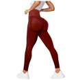thumbnail image 1 of GEWSEY Women High Waisted Seamless Leggings Smile Contour Workout Gym Yoga Pants Tights (Brown, L), 1 of 5