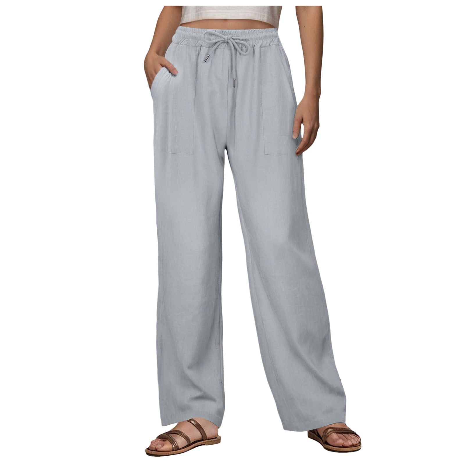 Linen Cotton Wide Leg Pant - Desertsand main image 1