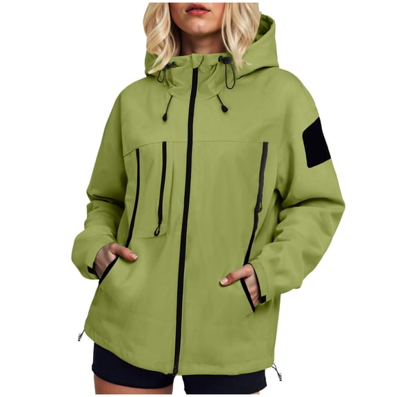 GEWSEY Women Military Anorak Jackets Lightweight Zip Up Utility Cargo Coats Casual Long Sleeve Snap Buttons Safari Outwear (Green, S)