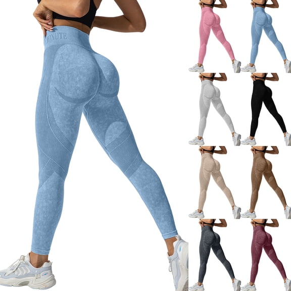 GEWSEY Women Scrunch Butt Lifting Seamless Leggings Booty High Waisted Workout Yoga Pants (Light Gray, S)