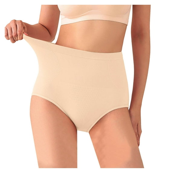 GEWSEY Women Shapewear Tummy Control Underwear,High Waisted Body Shaper Panties,Seamless Brief Girdle Panty for Women (Beige, XXL)