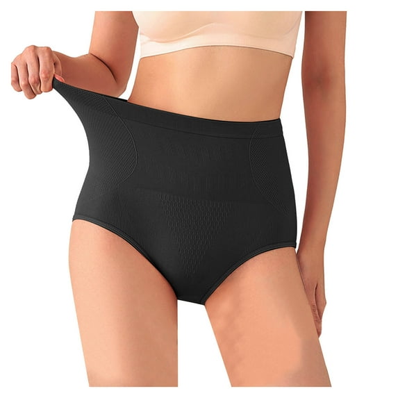 GEWSEY Women Shapewear Tummy Control Underwear,High Waisted Body Shaper Panties,Seamless Brief Girdle Panty for Women (Black, L)
