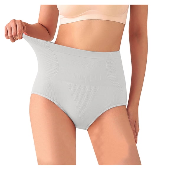 GEWSEY Women Shapewear Tummy Control Underwear,High Waisted Body Shaper Panties,Seamless Brief Girdle Panty for Women (Grey, XL)