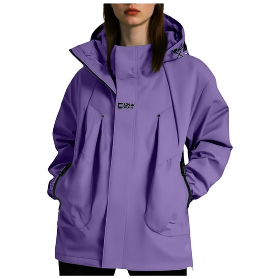 GEWSEY Women Ski Jacket Waterproof Insulated Winter Snow Coat for Skiing Snowboarding Rain Coats Oversize Unisex (Purple, L)
