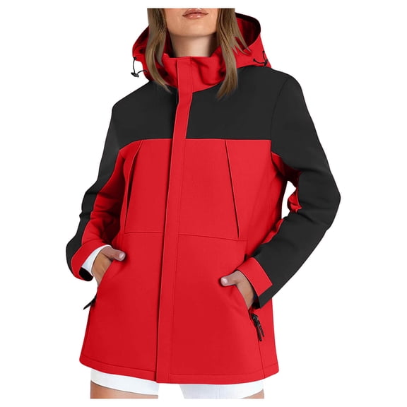 GEWSEY Women Ski Jacket Waterproof Insulated Winter Snow Coat for Skiing Snowboarding Rain Coats Oversize Unisex (Red, 3XL)