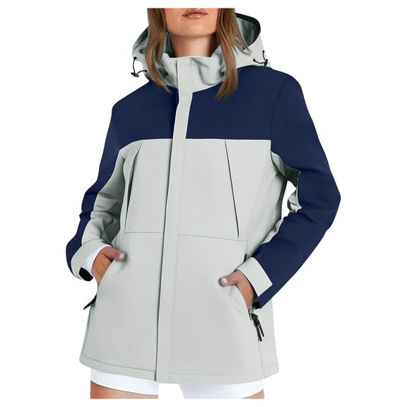 GEWSEY Women Ski Jacket Waterproof Insulated Winter Snow Coat for Skiing Snowboarding Rain Coats Oversize Unisex (White, L)