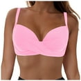 thumbnail image 1 of GEWSEY Women Summer Beach Bikini Top Only 2025 Push Up Bathing Suit Swim Top Padded Bra Swimsuit (Pink, M), 1 of 9