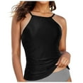 thumbnail image 1 of GEWSEY Women Swim Top - High Neck Bikini Top Halter Swimsuit Bathing Suit Top Only 2025 Black, S, 1 of 4