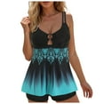 thumbnail image 1 of GEWSEY Women Tankini Top Only Flowy Swim Tops V Neck Bathing Suit Top Black, M, 1 of 9