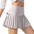 thumbnail image 1 of GEWSEY Women Tennis Skirt with Pocket Pleated Golf Skort Active Workout Running Athletic Shorts (Grey, S), 1 of 4