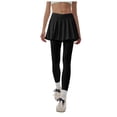 thumbnail image 1 of GEWSEY Women Tennis Skirted Leggings with Pockets Athletic Pleated Skirts with Leggings Workout Active Golf Skort (Black, XL), 1 of 6