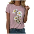 thumbnail image 1 of GEWSEY Women Vintage Boho Floral Wildflowers Tshirts Girls Graphic Tees Short Sleeve Tops (Pink, 3XL), 1 of 8