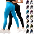 thumbnail image 1 of GEWSEY Women's 2 Piece Yoga Legging Seamless Workout High Waist Liftings Athletic Leggings (Dark Gray, XXL), 1 of 4