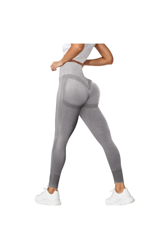 Women's 3D Compression Anti Cellulite Leggings, High Waist Seamless Push Up Sculpting Opaque Yoga Pants for Gym Workout Sport (Grey, M)