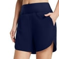 thumbnail image 1 of GEWSEY Women's 5" Swim Board Shorts High Waisted Quick Dry UPF 50+ Swimsuit Swimming Bottoms with Boxer Liner Zipper Pockets Navy, XL, 1 of 8