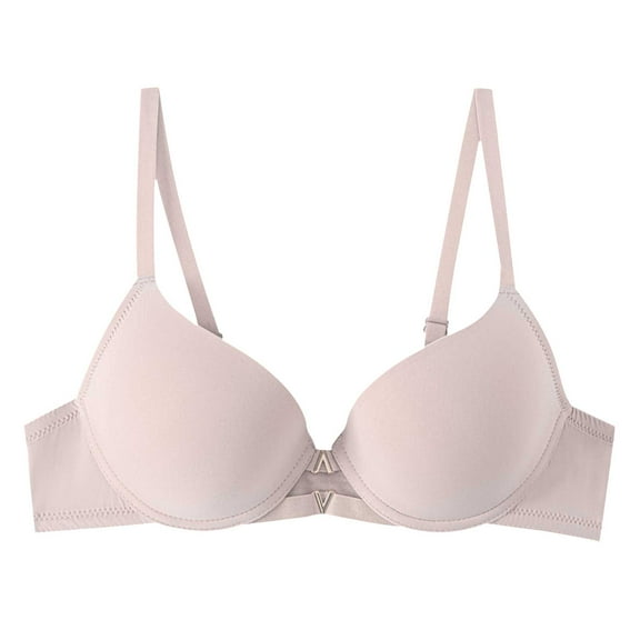 GEWSEY Women's Active Bra Everyday Bras Supportive Push-Up Full Coverage with Underwire Fit for Older Women (Pink, L)