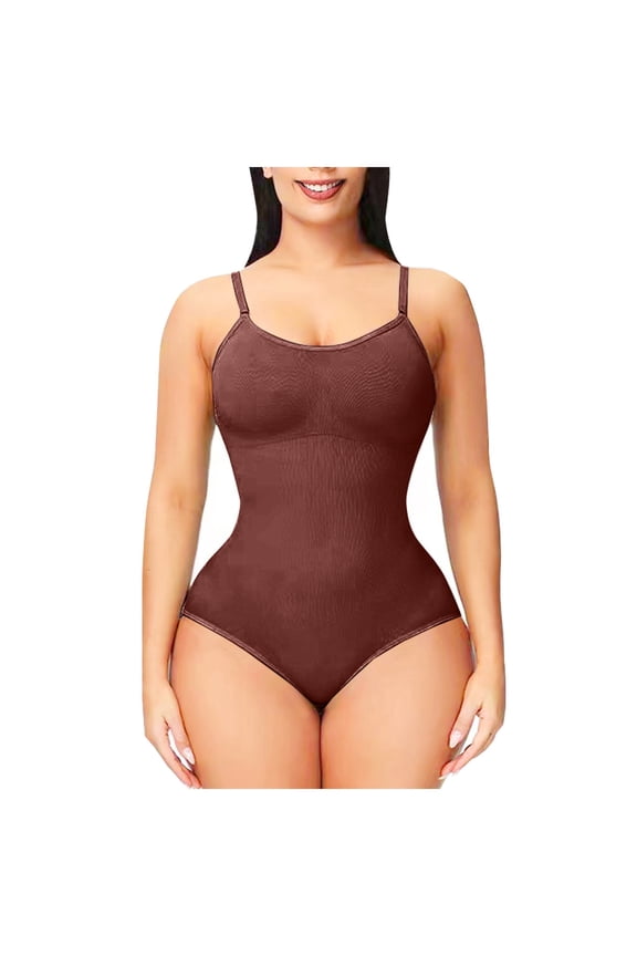 Women's Bodysuit Floral V Neck Sleeveless Going Out Leotard Tops (Coffee, XXL)