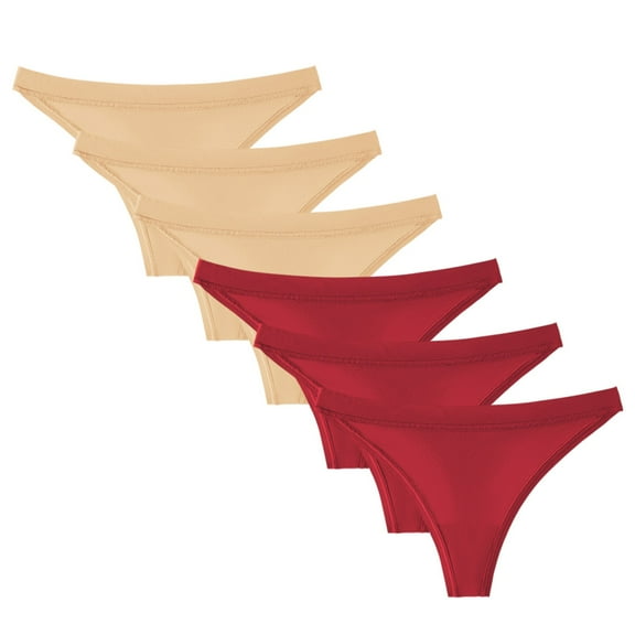 GEWSEY Women's Breathable Seamless Thong Low Rise Panties No Show Underwear 6 Pack (Light Blue, XS)