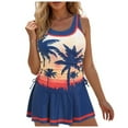 thumbnail image 1 of GEWSEY Women's Built in Bra Tankini Top No Bottom Loose Fit Tank Tops Swimsuits Navy, 3XL, 1 of 8