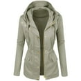 thumbnail image 1 of GEWSEY Women's Casual Military Anorak Jacket - Lightweight Detachable Hooded Safari Utility (Grey, M), 1 of 1