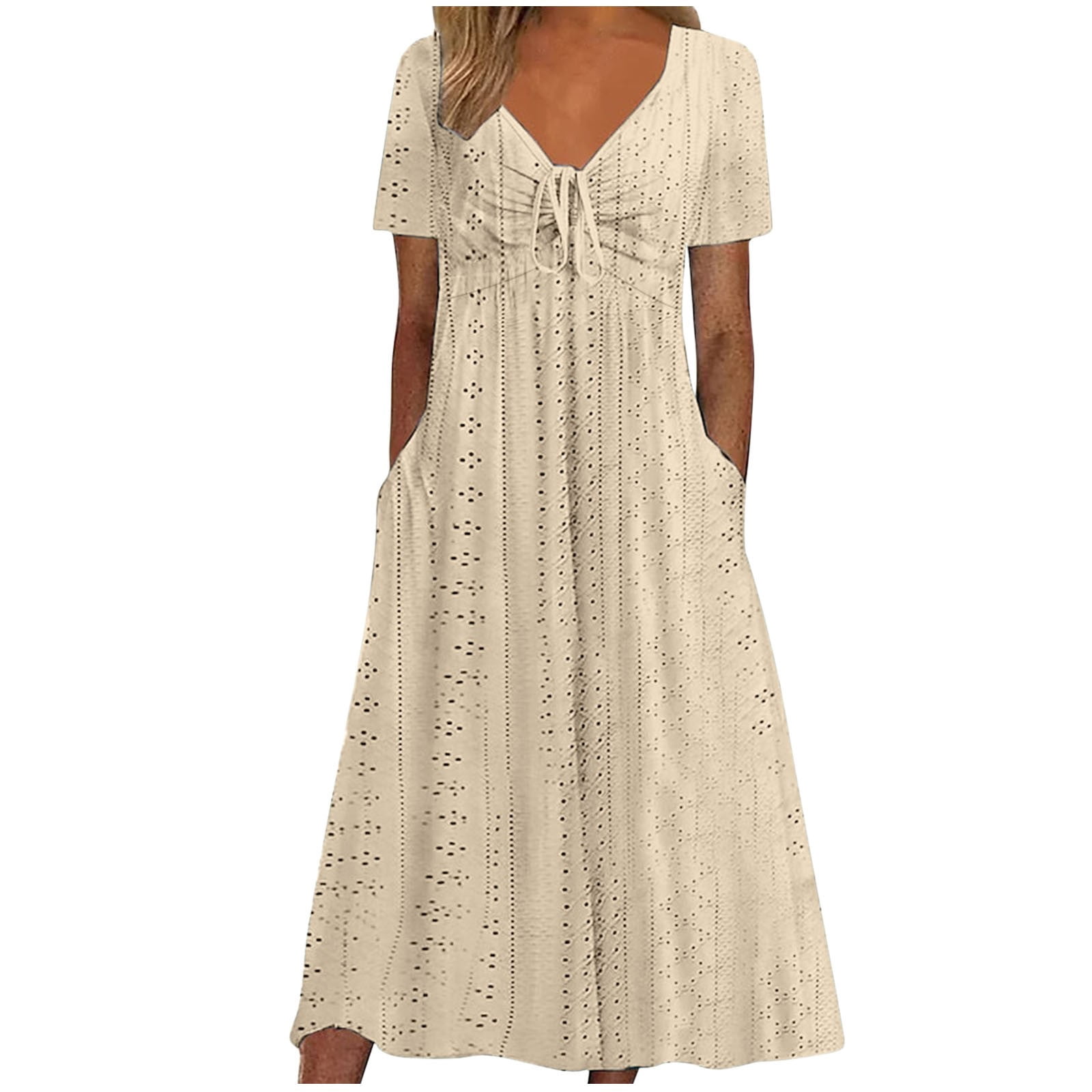 Women's Floral Maxi Dress - Summer Ruffle Sleeve Smocked Tiered Dress, Casual Beach Wedding Guest Outfit - View #6
