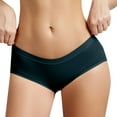 thumbnail image 1 of GEWSEY Women's Cotton Underwear Mid Waisted Ladies Panties Soft Full Coverage Briefs (Green, M), 1 of 7