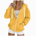 thumbnail image 1 of GEWSEY Women's Full Zip Up Hoodie Long Sleeve Hooded Sweatshirts Pockets Jacket Coat for Women (Yellow, 3XL), 1 of 7