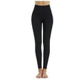 thumbnail image 1 of GEWSEY Women's High Rise Contour Bonded Ankle Legging Ultra High Legging Tight with Pockets (Black, L), 1 of 4