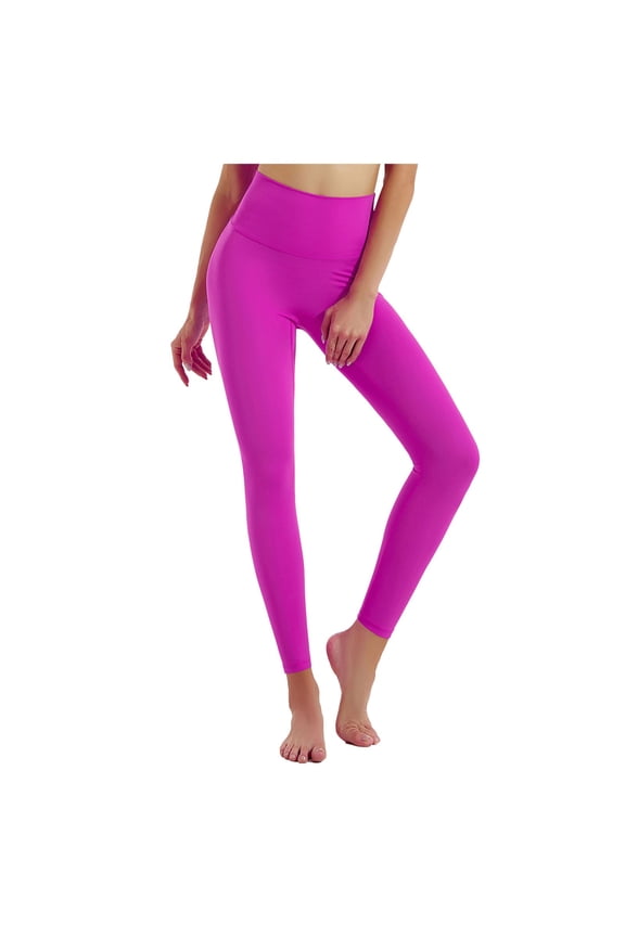 Women's High Rise Contour Bonded Ankle Legging Ultra High Legging Tight with Pockets (Hot Pink, XXL)