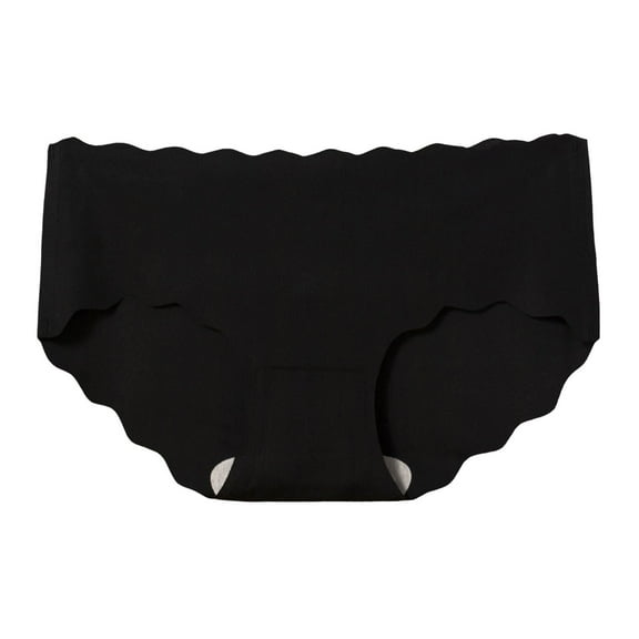 GEWSEY Women's High Waist Breathable Seamless Sport Ribbed Cotton Thong Panties No Show Underwear (Black, L)