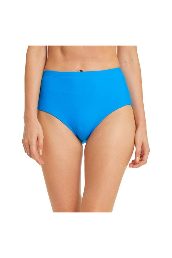 Women's High Waisted Bikini Bottoms Full Coverage Ruched Bathing Suit Tummy Control Swimsuit Bottom Blue, XXL