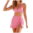 thumbnail image 1 of GEWSEY Women's High Waisted Bikini Sets Tummy Control Swim Skirt Two Piece Swim Suit 2026 Retro Swimsuit (Red, L), 1 of 6