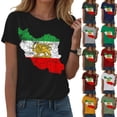 thumbnail image 1 of GEWSEY Women's Iran Map with Lion and Sun Emblem Vintage Persian Heritage V-Neck T-Shirt (Gold, L), 1 of 6