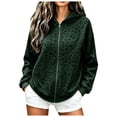 thumbnail image 1 of GEWSEY Women's Leopard Zip Up Hoodies Fall Y2K Graphic Hooded Sweatshirt Casual Oversized Warm Fleece Athletic Track Jacket Coat (Dark Green, XL), 1 of 6