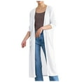thumbnail image 1 of GEWSEY Women's Lightweight Longer Length Open-Front Long-Sleeve Cardigan Sweater (White, One Size), 1 of 5