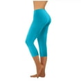 thumbnail image 1 of GEWSEY Women's Lightweight Soft Capri Leggings Crop Leggings 3/4 Stretch Yoga Pants (Sky Blue, XL), 1 of 6