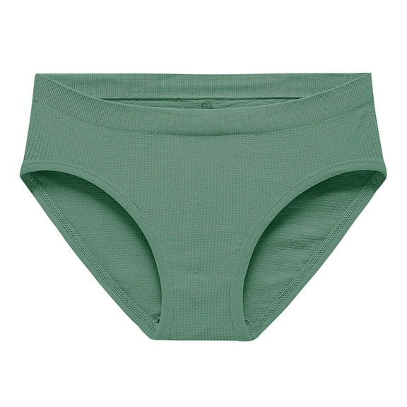 GEWSEY Women's Organic Cotton Low-Rise Brief All Day Comfort Natural Knickey Undies Breathable Underwear for All (Green, L)