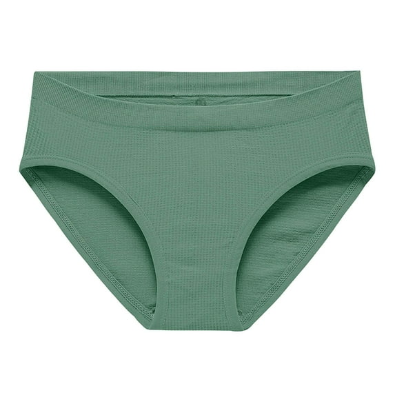 GEWSEY Women's Organic Cotton Low-Rise Brief All Day Comfort Natural Knickey Undies Breathable Underwear for All (Green, L)