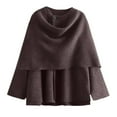 thumbnail image 1 of GEWSEY Women's Oversized Scarf Jacket Shawl Wraps Knit Long Sleeve Button Winter Peacoat (Coffee, S), 1 of 2