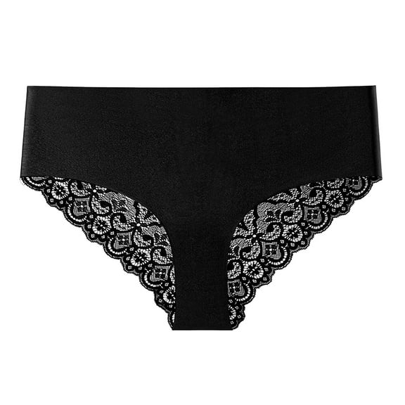 GEWSEY Women's Panties Female Underwear Ladies Briefs Panty Briefs (Black, M)